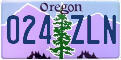OR license plate 024ZLN