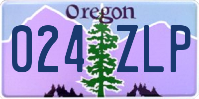OR license plate 024ZLP