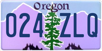 OR license plate 024ZLQ