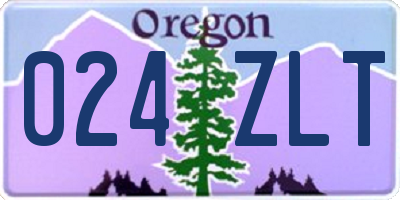 OR license plate 024ZLT