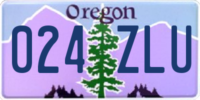 OR license plate 024ZLU