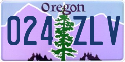 OR license plate 024ZLV