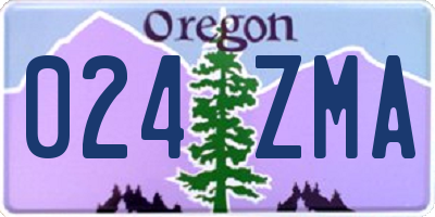 OR license plate 024ZMA