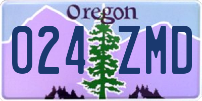 OR license plate 024ZMD