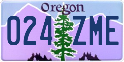 OR license plate 024ZME