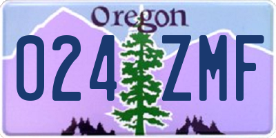 OR license plate 024ZMF