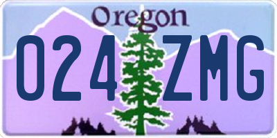 OR license plate 024ZMG