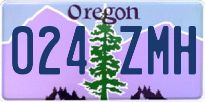 OR license plate 024ZMH