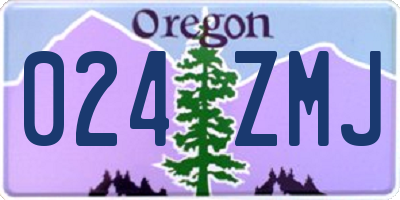 OR license plate 024ZMJ