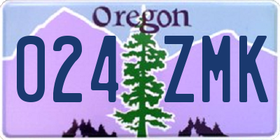 OR license plate 024ZMK