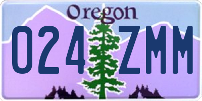 OR license plate 024ZMM