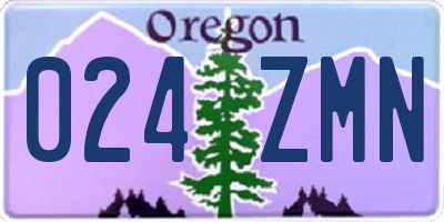 OR license plate 024ZMN