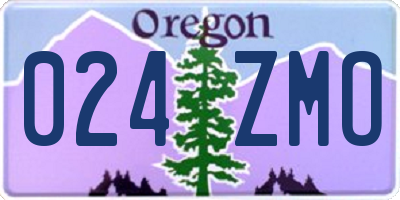 OR license plate 024ZMO