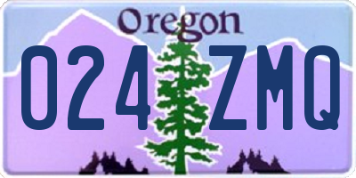 OR license plate 024ZMQ