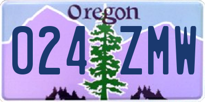 OR license plate 024ZMW