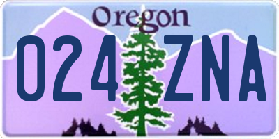 OR license plate 024ZNA