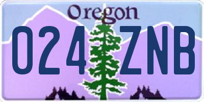 OR license plate 024ZNB