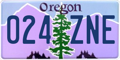OR license plate 024ZNE