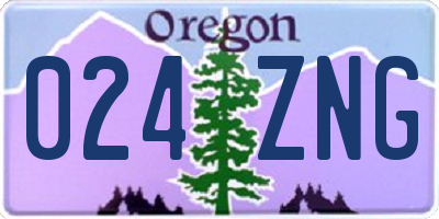OR license plate 024ZNG