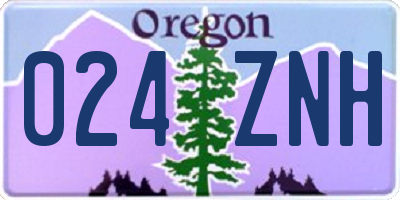 OR license plate 024ZNH