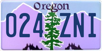 OR license plate 024ZNI