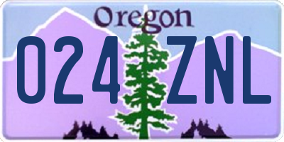 OR license plate 024ZNL