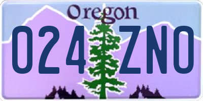 OR license plate 024ZNO