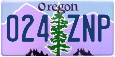 OR license plate 024ZNP