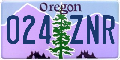 OR license plate 024ZNR