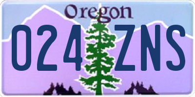 OR license plate 024ZNS