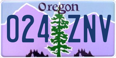 OR license plate 024ZNV