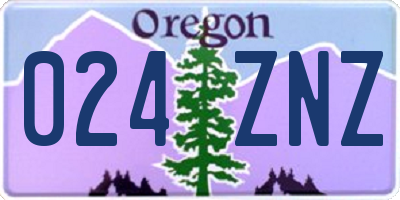 OR license plate 024ZNZ