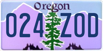 OR license plate 024ZOD
