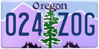 OR license plate 024ZOG