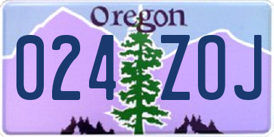 OR license plate 024ZOJ
