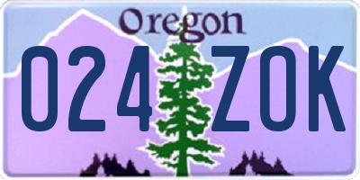 OR license plate 024ZOK