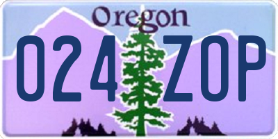 OR license plate 024ZOP