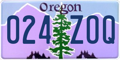 OR license plate 024ZOQ
