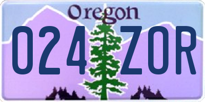 OR license plate 024ZOR