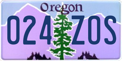 OR license plate 024ZOS