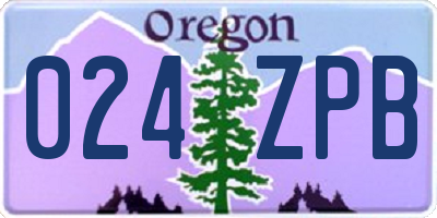 OR license plate 024ZPB