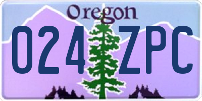 OR license plate 024ZPC