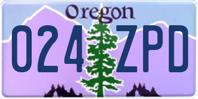OR license plate 024ZPD