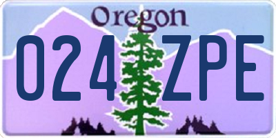 OR license plate 024ZPE