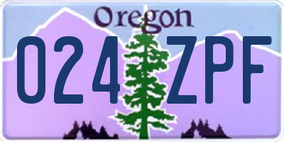 OR license plate 024ZPF