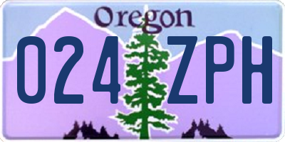 OR license plate 024ZPH
