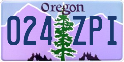 OR license plate 024ZPI