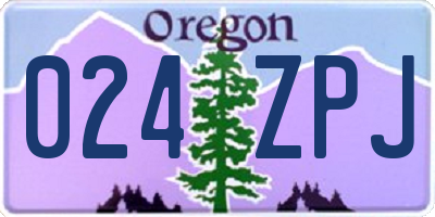 OR license plate 024ZPJ