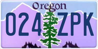 OR license plate 024ZPK