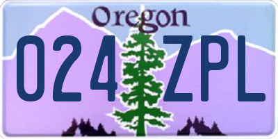OR license plate 024ZPL